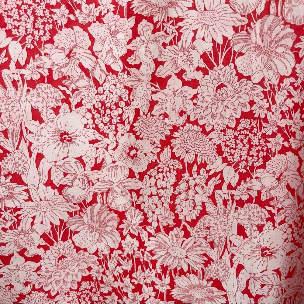 Liberty Fabric for Antonio Melani Red White Floral Tie Midi Dress Sleeveless 0 - Picture 9 of 11